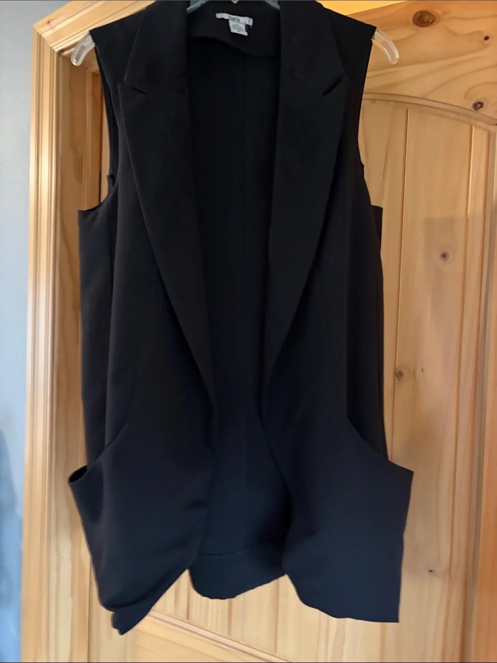 Bar III Black Sleeveless Vest Blazer